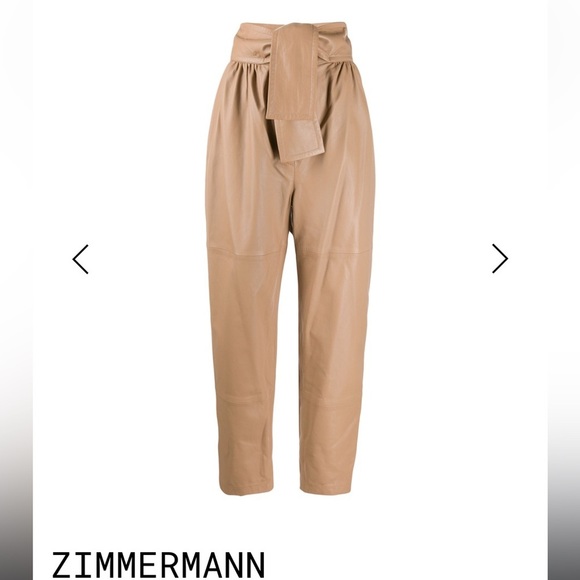 BNWT | Zimmermann Obi Leather Pant (Wine Brown) | size AU 0 US 2-4 - Picture 4 of 8